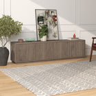 Hudson&Canal Hanson TV Stand for TV's up to 85" - Antiqued Grey Oak-Features easy assembly