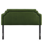 Modway Magnolia Stain-Resistant Performance Velvet King Size Headboard - Moss Green/Dark Green-Assembly Required