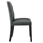 Modway Duchess Button Tufted Vegan Leather Dining Chair - Grey-Non-Marking Foot Pins