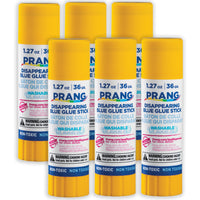 Prang Washable Glue Stick - 1.27 oz - Blue - 6 Pack of 6-Perfect for use on paper, photos, and fabrics
