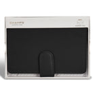 Champs Onyx Leather Passport Case - Black-Champs signature emboss