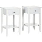 HOMCOM Side Table- White - Set of 2-Simple design, a great match for your home decoration