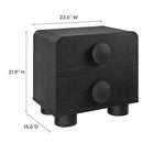Modway Sonnet 2-Drawer Nightstand - Black-Versatile Accent Table With Storage