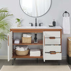 Modway Energize 48" Bathroom Vanity - Cherry/White-Dual Soft-Close Doors