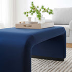 Modway Koda Performance Velvet Waterfall Ottoman - Black/Midnight Blue-Dense Foam Padding