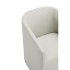 Manhattan Comfort Anna Round 23.23" Modern Faux Leather Upholstered Dining Armchair - Stone Grey-30 Day Limited Manufacturer's Warranty