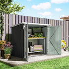 Outsunny 5' x 3' Metal Storage Shed - Black-Double doors for convenient access
