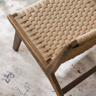 Modway Saoirse Woven Rope Wood Accent Lounge Chair - Walnut Natural-Foot Pads for Floor Protection