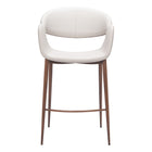 Zuo Limay Counter Stool - Beige/Walnut-Plush and durable faux leather fabric
