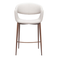 Zuo Limay Counter Stool - Beige/Walnut-Plush and durable faux leather fabric