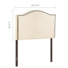 Modway Curl Nailhead Upholstered Twin Headboard - Ivory-Fashionable curve design