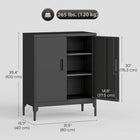 HOMCOM Metal Storage Cabinet with Lock - Black-Powder-coated finish resists scratches and keeps the steel cabinet looking new