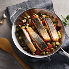 Tramontina Fry Pan Stainless Steel Induction-Ready Tri-Ply Clad 12" with Helper Handle-Helper Handle: Additional handle for easier lifting and better control, especially when the pan is full