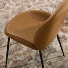 Modway Scoop Black Powder Coated Steel Leg Vegan Leather Dining Chairs - Tan - 2 Pack-Vintage Glamour Style