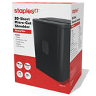 Staples 20-Sheet Micro-Cut Commercial Shredder-Top load feed of up to 20 sheets shreds up to 6.5-feet per minute 