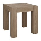Hudson&Canal Langston 22"W Square Side Table - Antiqued Grey Oak-A minimalist contemporary design for your living room, den, and more