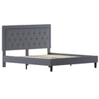 Flash Furniture Roxbury King Size Tufted Upholstered Platform Bed - Light Grey Fabric-Panel Headboard