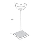 Azar Bowl Floor Display - 12" - Silver/Clear-12" Diameter Bowl