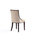 Manhattan Comfort Grand 18.5" Traditional Faux Leather and Velvet Upholstered Dining Chair - Tan - Set of 4-Delivered to you Fully Assembled! No Assembly Required