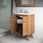 Modway Birdie 24" Teak Wood Bathroom Vanity Cabinet - Natural-Non-Marking Foot Caps