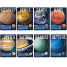 TREND enterprises Inc The Planets Learning Poster - Set of 8-Planetary facts and location information are clearly displayed at the bottom of each poster