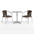 Flash Furniture 23.5'' Square Aluminum Indoor/Outdoor Table with 2 Rattan Chairs (TLH24SQ020CHR2)-6