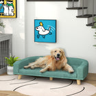 PawHut Dog Sofa with Washable Cover and Anti-slip Foot Pads - Green-Stylish design complements home decor while providing pet functionality. 