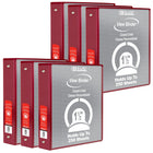 BAZIC Products 1.5" 3-Ring View Binder with 2 Pockets - Burgundy - 6 Pack-Hard Vinyl Cover