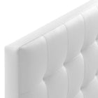 Modway Lily Upholstered Vinyl Full Headboard - White-Fiberboard and plywood frame