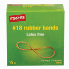 Staples Latex Free Rubber Bands - #18 - 3" L x 1/16" W - 1/32" Thickness - 1/4 lb. Box-Ideal for home or office use