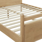 Modway Leni Queen Size Vegan Leather and Wood Platform Bed Frame - Light Oak Canyon-9