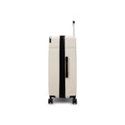 Bugatti Monaco 30.5" Hardside Check-in Luggage - Vegan Leather Trim -  Ecru-Telescopic trolley handle with multi-stage
locking heights