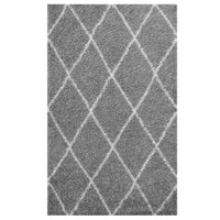 Modway Toryn Diamond Lattice Shag Area Rug - 5 ft W x 8 ft L - Grey/Ivory-Diamond Trellis Shag Area Rug