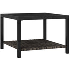 Outsunny Outdoor Rattan Outdoor Coffee Table with Tempered Glass Tabletop, Storage Shelf, Steel Frame-Modern rattan design enhances garden aesthetics and complements home style