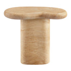 Modway Elowen Indoor/Outdoor Patio Textured Faux Travertine Side Table - Travertine-9