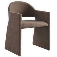 Modway Talia Upholstered Fabric Dining Armchair - Mocha-Soft Slub Weave Fabric Upholstery