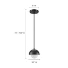 Modway Eclipse Globe Pendant Light - Black-Assembly Required