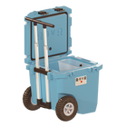 RovR RollR 45 Quart Wheeled Hard Cooler with Telescopic Handle - South Pacific-DualSpout Plug and SureGrip feet make draining simple and secure