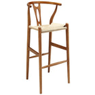 Modway Amish Wood Bar Stool - Walnut-Durable paper rope seat