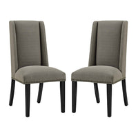 Modway Baron Fabric Dining Chair - Granite - 2 Pack-Elegant Modern Dining Side Chair
