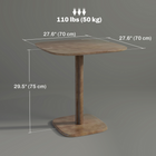 HOMCOM 27.6" Square Dining Table with Wood-Effect Top for 4 - Dark Brown-Modern kitchen table enhances dining spaces