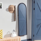 HOMCOM Arched Full Body Mirror - 21" W x 64" H - Brown Wood Grain-Freestanding, wall-mounted or leaning against the wall, providing flexible placement options 