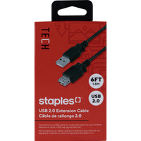Staples USB-A Extension Cable - 6ft-Universal – Works with all brands that feature compatible USB ports