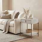 Zuo Yoru Side Table - Oak White-Maximum Weight Capacity: 65
