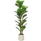 HOMCOM 4' Faux Fiddle Leaf Fig Tree - Green-Features PEVA real-touch leaves and solid wood trunks for ultra-realistic look 