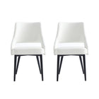 Manhattan Comfort Tremont 21.7" Modern Leatherette Upholstered Dining Chair - White - Set of 2-Modern Dining Chair for Dining Room and Task Use. Set of 2