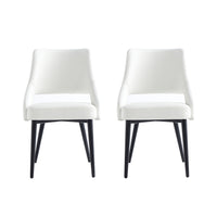 Manhattan Comfort Tremont 21.7" Modern Leatherette Upholstered Dining Chair - White - Set of 2-Modern Dining Chair for Dining Room and Task Use. Set of 2