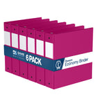 Davis Group Premium Economy Binder - Round Ring - 2" - Pink - 6 Pack-3 Ring Binder