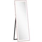 HOMCOM LED Full Length Mirror with 3 Colour Lighting - 21" W x 64" H - Pink-64" x 21" (162.5 x 53.3 cm) large mirror provides a full head-to-toe view 