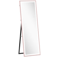 HOMCOM LED Full Length Mirror with 3 Colour Lighting - 21" W x 64" H - Pink-64" x 21" (162.5 x 53.3 cm) large mirror provides a full head-to-toe view 